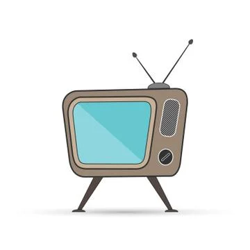 Simple icon of a CRT TV. Flat design. Stock Illustration