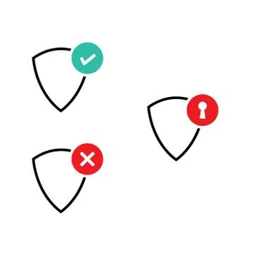 Simple icon design about shield for logo design, reward or any secure project Stock Illustration