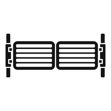 Simple icon of a double swing gate providing security Stock Illustration