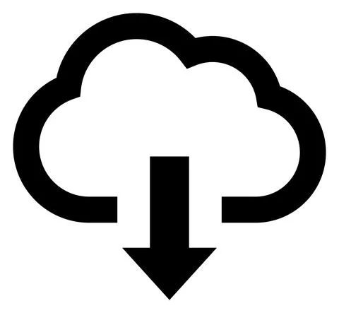 Simple icon of downloading from the cloud Stock Illustration