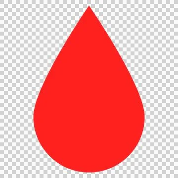 Simple icon of a drop of red blood Ilustração Stock