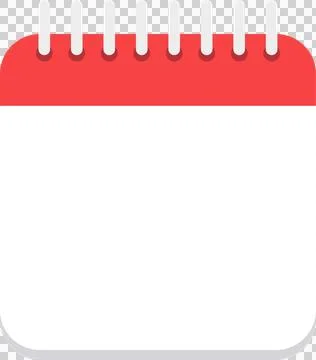 A simple icon featuring a red and white calendar with binder rings at the t.. Stock Illustration