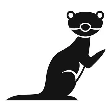 Simple icon of a ferret standing on two legs Stock Illustration