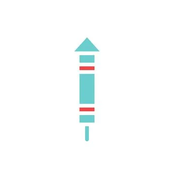 Simple Icon of Festive Firework Rocket Design Stock Illustration