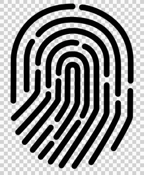 Simple icon of fingerprint authentication concept (black) Illustrazione stock