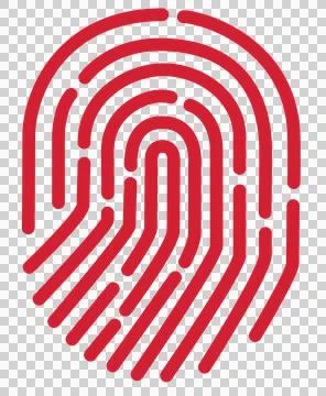 Simple icon of fingerprint authentication concept (red) Stock Illustration