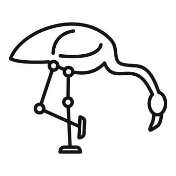 Simple icon of a flamingo, representing artificial intelligence and its growing Stock Illustration