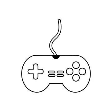 Simple icon for a game controller. Filled contour. Flat insulated style. Ilustración de archivo