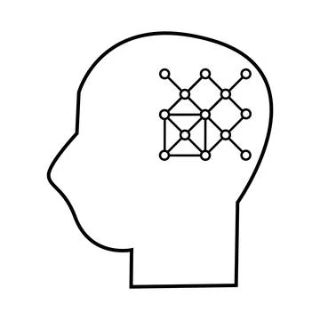 Simple icon of human brain Artificaial intelligence. Hand drawn style design Stock Illustration