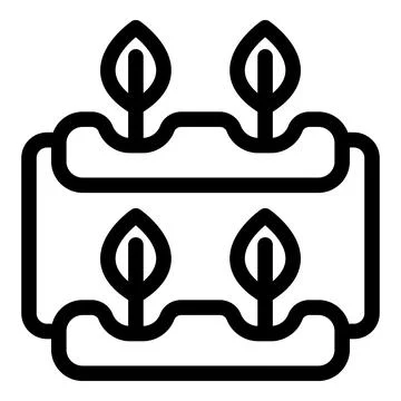 Simple icon of a hydroponics system growing young plants Stock Illustration