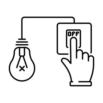 A simple icon icon for saving electricity, turning off electricity Stock Illustration