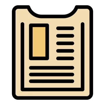 Simple icon of an id card displaying personal data, including a photograph an Illustrazione stock