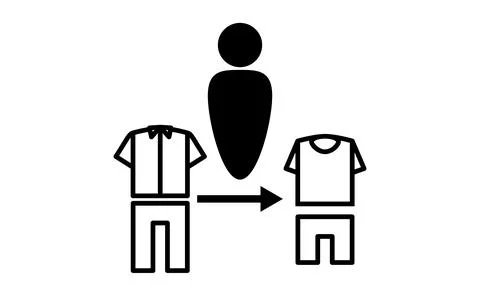 Simple icon illustration of changing clothes Stock Illustration