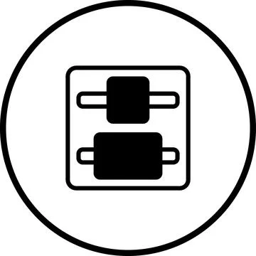 Simple icon illustration of equalizer adjustments inside of a circular frame Stock Illustration