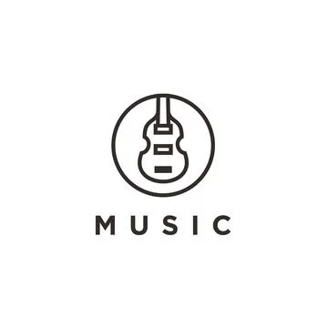 Simple Icon / logo design Violin Viola Fiddle Cello bass Stock Illustration