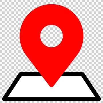 A simple icon with a map and a red pin Stock Illustration