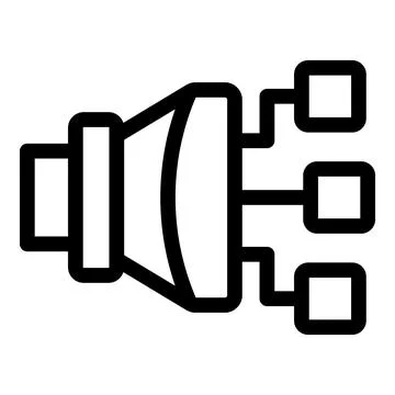 Simple icon of a megaphone transferring data through a digital network イラスト素材