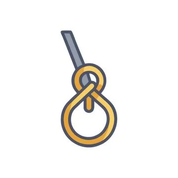 Simple icon of a noose hanging from a hook Stock Illustration