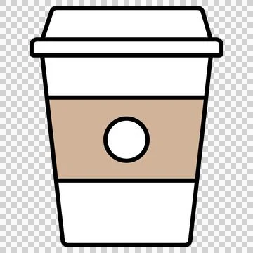 Simple icon of paper cup with lid for coffee Stock Illustration