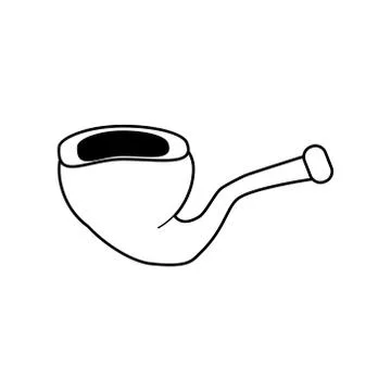 Simple icon with a picture of a pipe. A drawing without a fill. Vector graphics Stock Illustration