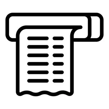 Simple icon of a pos terminal printing a customer receipt Stock Illustration
