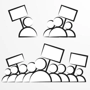 Simple Icon Protestors Stock Illustration