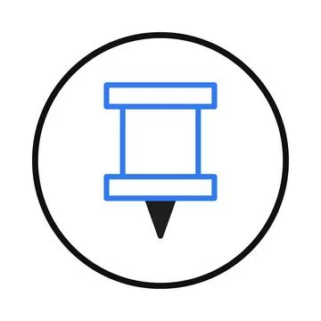 Simple icon representation location pointer concept with outline on a circu.. Stock Illustration