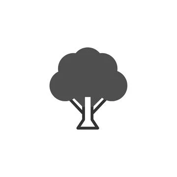 Simple icon representing a leafy tree evokes serenity and connections natur.. Stock Illustration