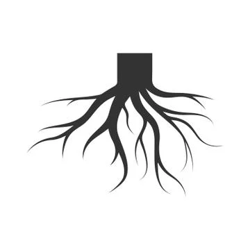 Simple icon of the root system of the tree for logos, websites and apps イラスト素材