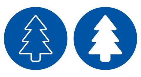 Simple Icon Set of Christmas Trees with Minimalist Style Design Elements Stockillustratie