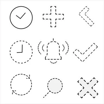 Simple icon set. contains unique icons for schedules, dates Illustrazione stock
