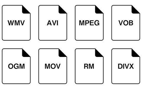 Simple icon set in file format Illustrazione stock
