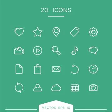Simple Icon Set Vector Template Illustration Design. Vector EPS 10. Stock Illustration