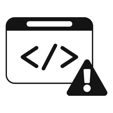Simple icon showing a coding error warning on a website Stock-Illustration