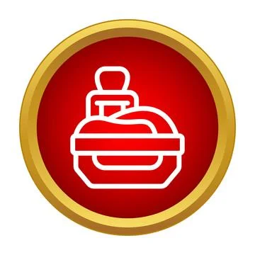 Simple icon showing red button container symbol Stock Illustration
