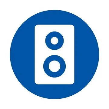 Simple Icon of a Speaker in a Blue Circle Background for Music and Sound Them イラスト素材
