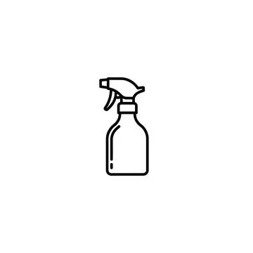 Simple icon of a spray bottle for cleaning and liquids Illustration
