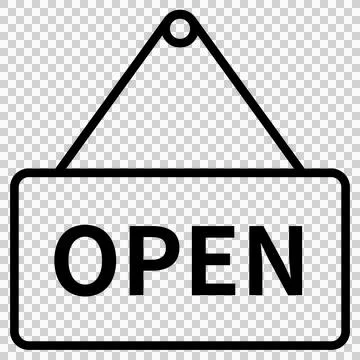 Simple icon of store open sign Illustration