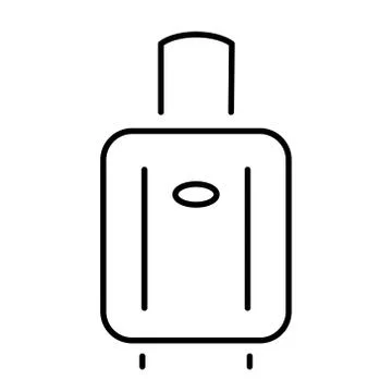 Simple icon of a suitcase on wheels. Stock Illustration