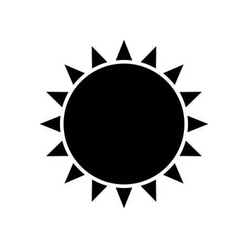 Simple icon of a sun with light around it design vector isolated on white b.. Stock Illustration
