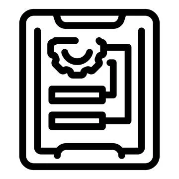 Simple icon of a tablet showing data being processed Illustrazione stock