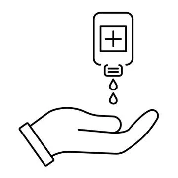 A simple icon for treating hands with hand antiseptic to protect against viru Stock Illustration