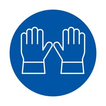 Simple Icon of Two Raised Hands on a Blue Background Representing Help Stock Illustration