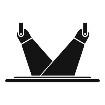 Simple icon of two spotlights shining down on a black background Stock Illustration