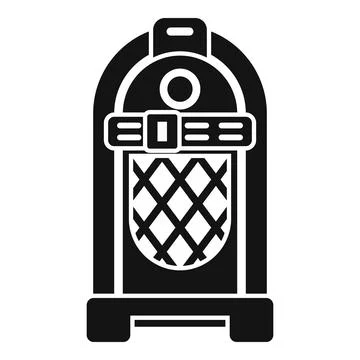 Simple icon of a vintage jukebox playing music Stock Illustration