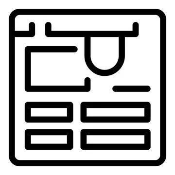 Simple icon of a web design project open on a computer Illustrazione stock