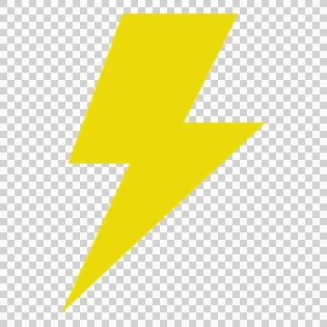 Simple icon of yellow lightning bolt, thunder Stock Illustration