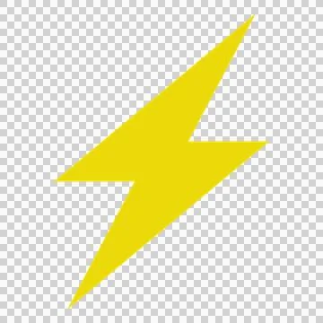 Simple icon of yellow lightning bolt, thunder Stock Illustration