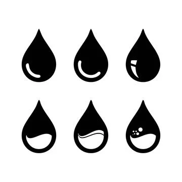 Simple iconic shape of oil droplets processed for fuel and energy sources. Stock Illustration