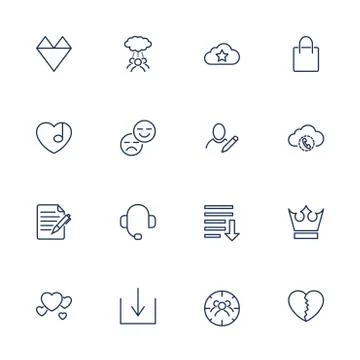 Simple icons for app, programs and sites. Set with different icons. Stock-Illustration